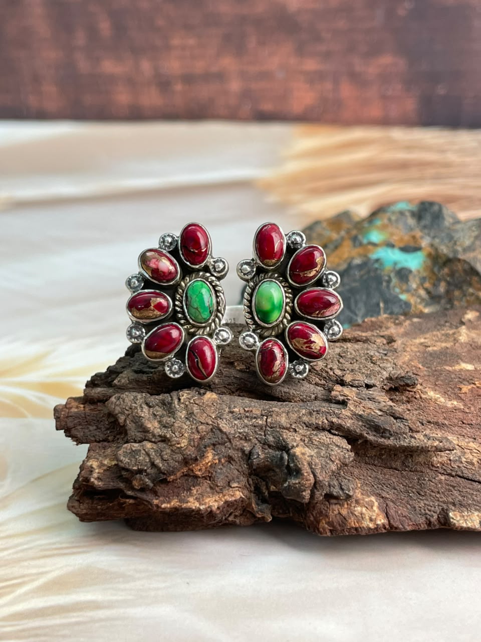 Handmade Sterling Silver Christmas Dahlia Collection: Adjustable Ring Signed Nizhoni