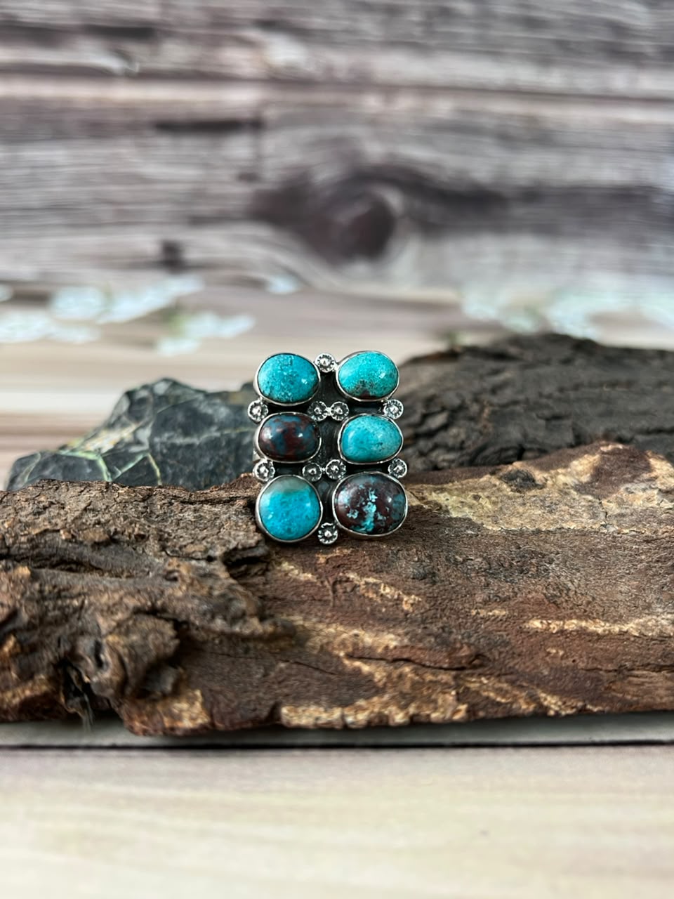Handmade Sterling Silver Gem Silica Collection: Adjustable Ring Signed Nizhoni