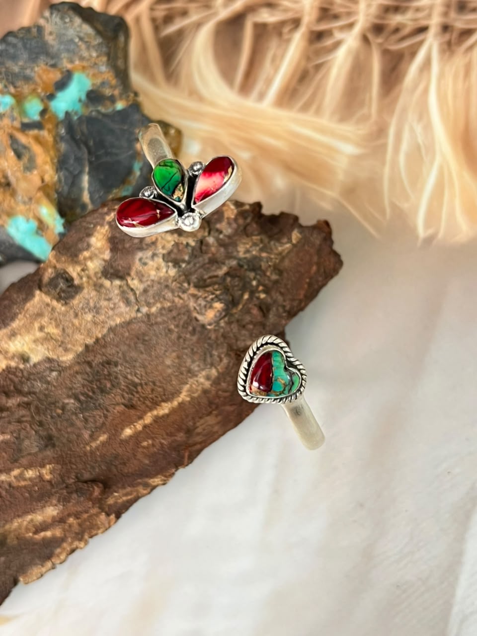 Handmade Sterling Silver Christmas Dahlia Collection: Cuff Bracelet Signed Nizhoni