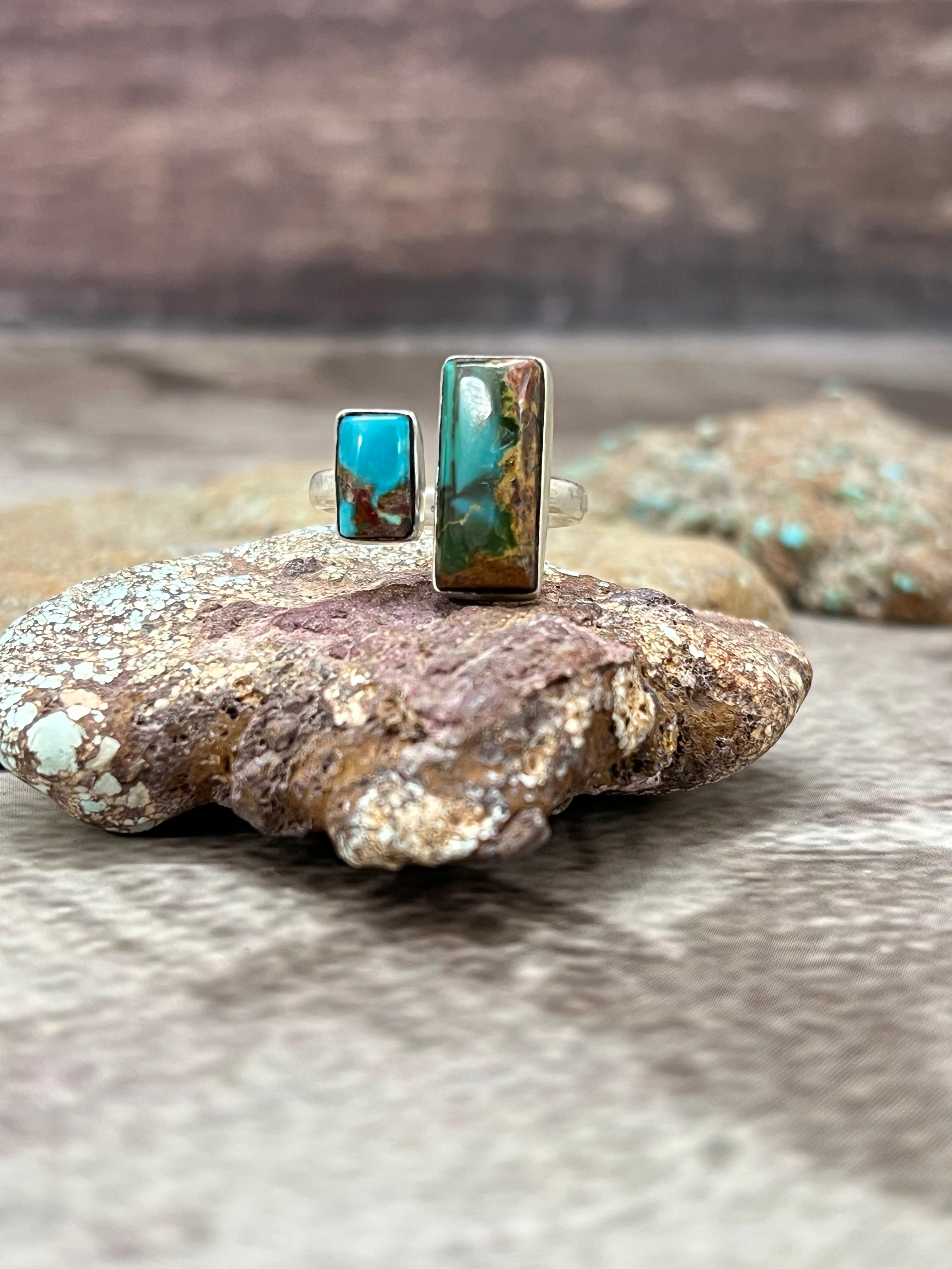 Handmade Sterling Silver Hardy Pit Adjustable Ring with Signed Nizhoni