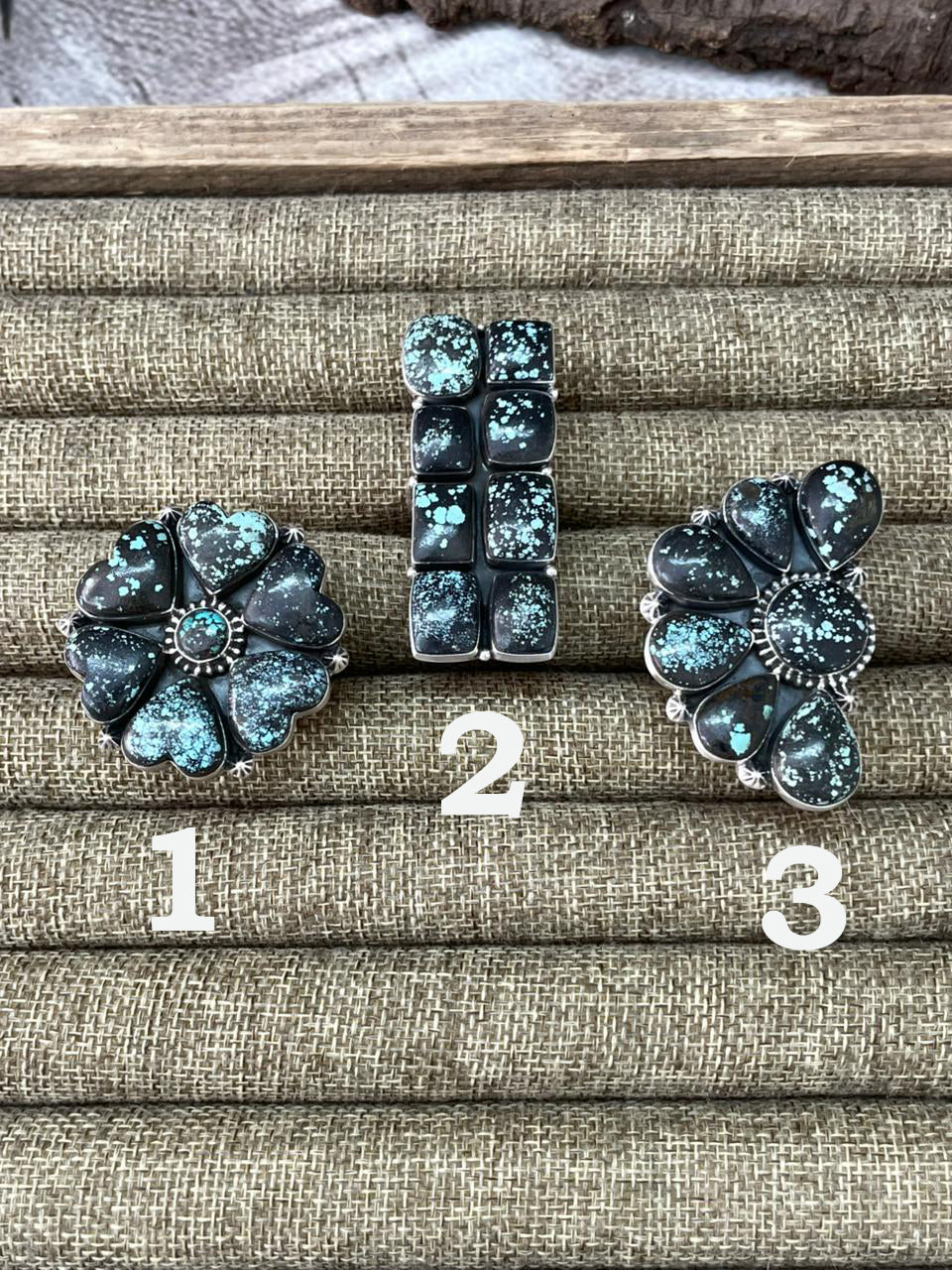 Handmade Sterling Silver Lander Turquoise Adjustable Ring With Signed Nizhoni