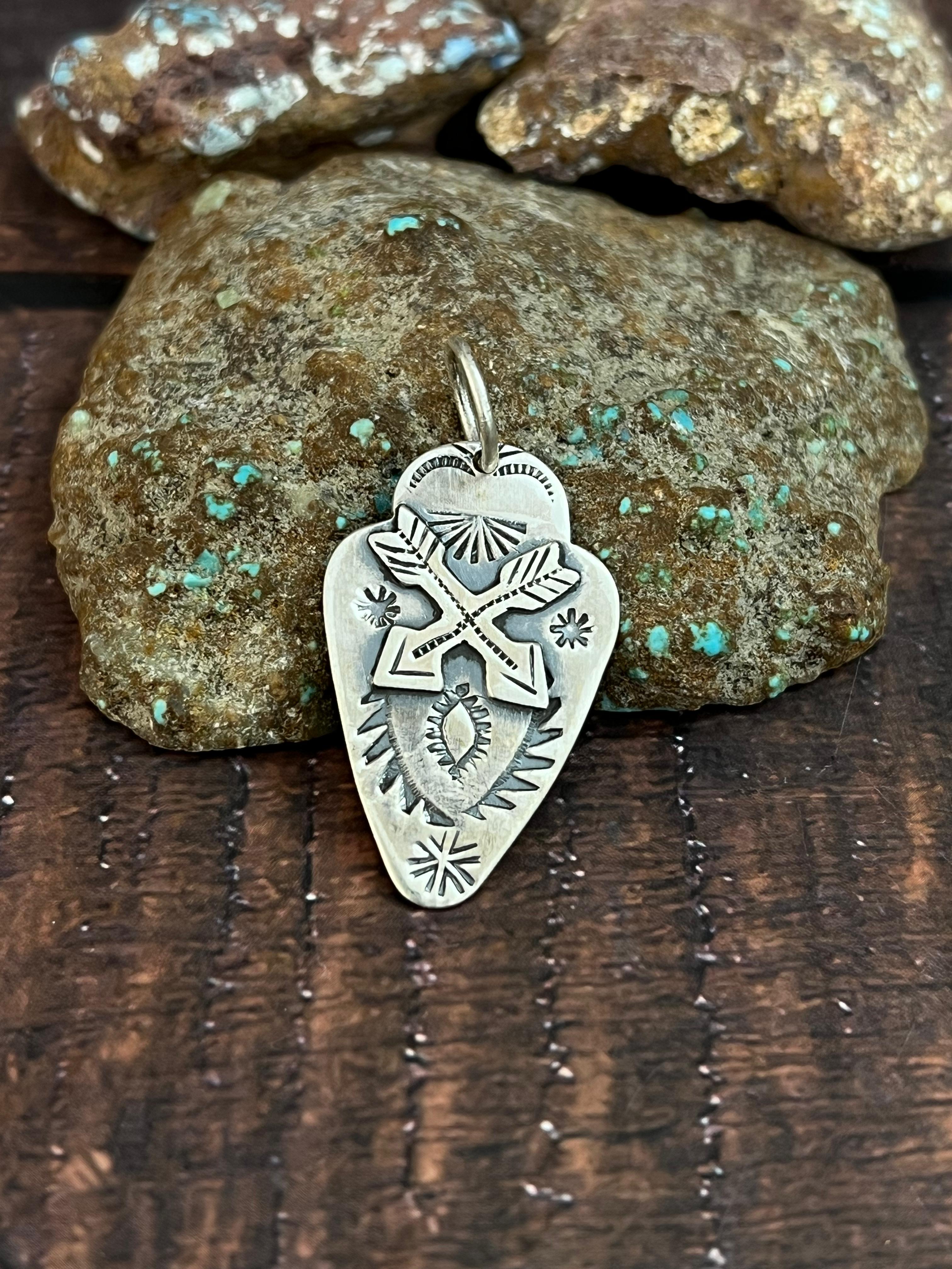 Handmade Sterling Silver Pendant with Signed Nizhoni