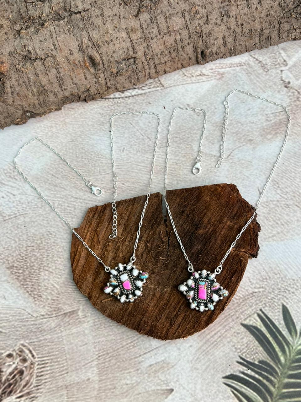 Handmade Sterling Silver Cotton Candy Necklace "Signed Nizhoni"