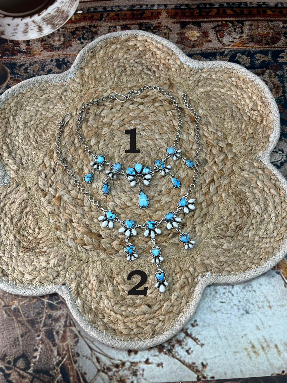 Handmade Sterling Silver Golden Hills with White Collection Choker Necklace "Signed Nizhoni"