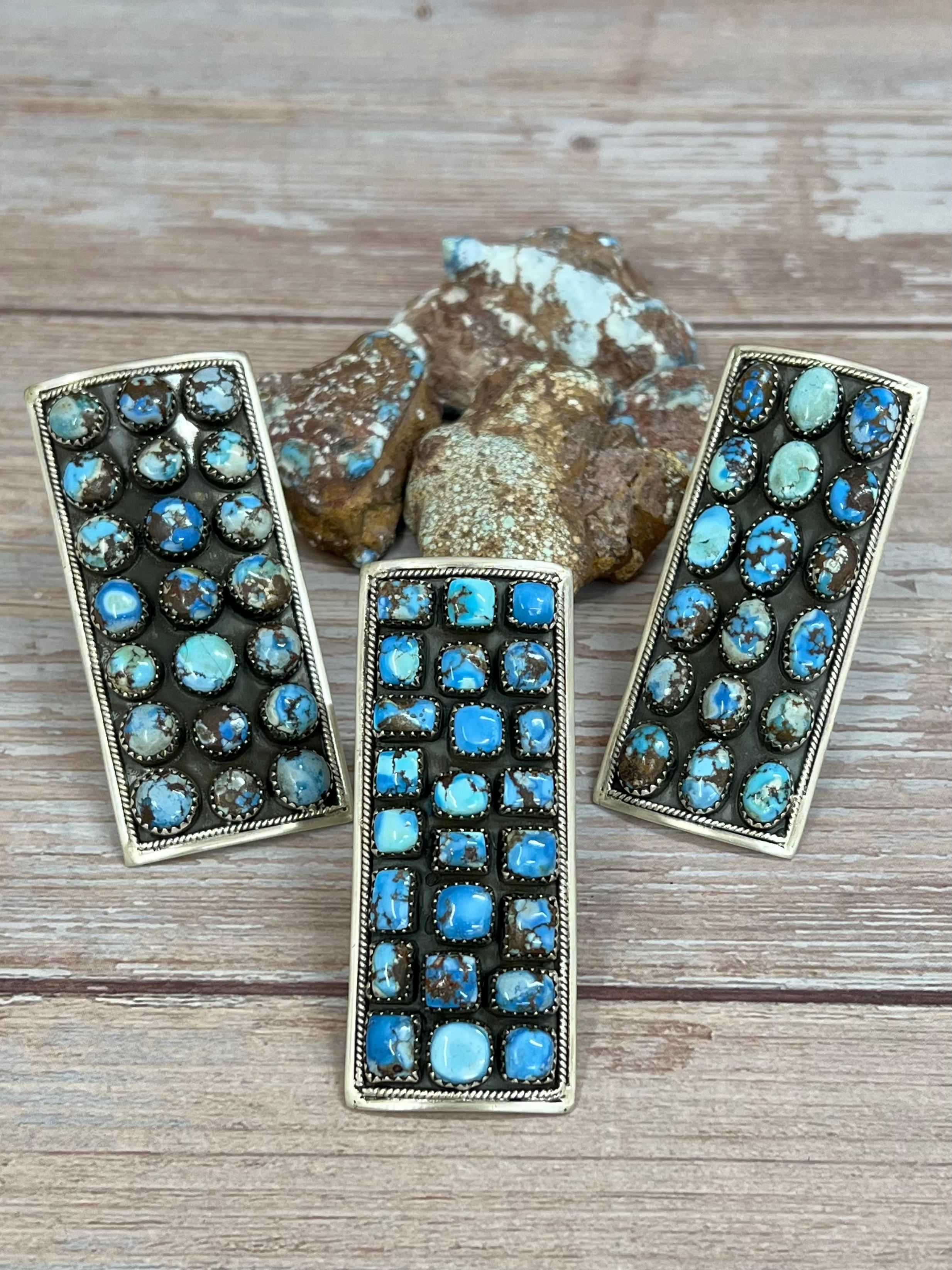 Handmade Sterling Silver Golden Hills Turquoise Adjustable Ring With Signed Nizhoni