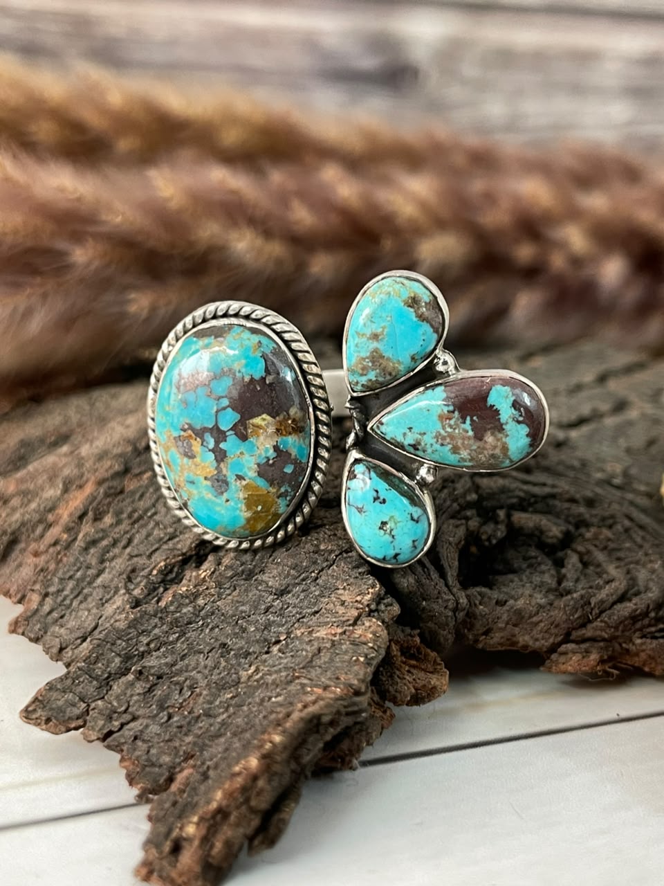 Handmade Sterling Silver Crimson Cowgirl Turquoise Collection: Naja Adjustable Ring Signed Nizhoni