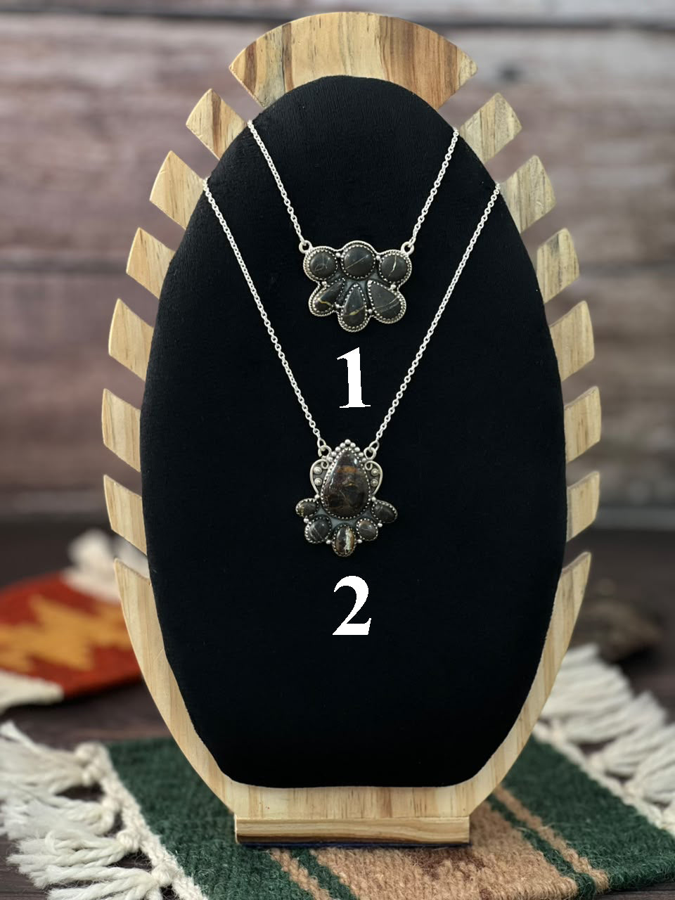 Handmade Sterling Silver Blackjack Turquoise Collection: Necklace Signed Nizhoni