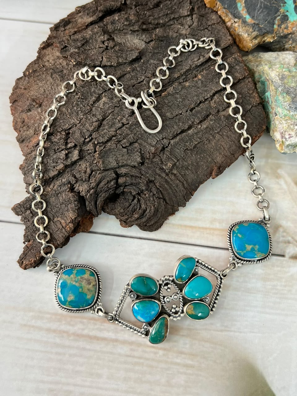 Handmade Sterling Silver Hardy Pit Choker Necklace Signed Nizhoni