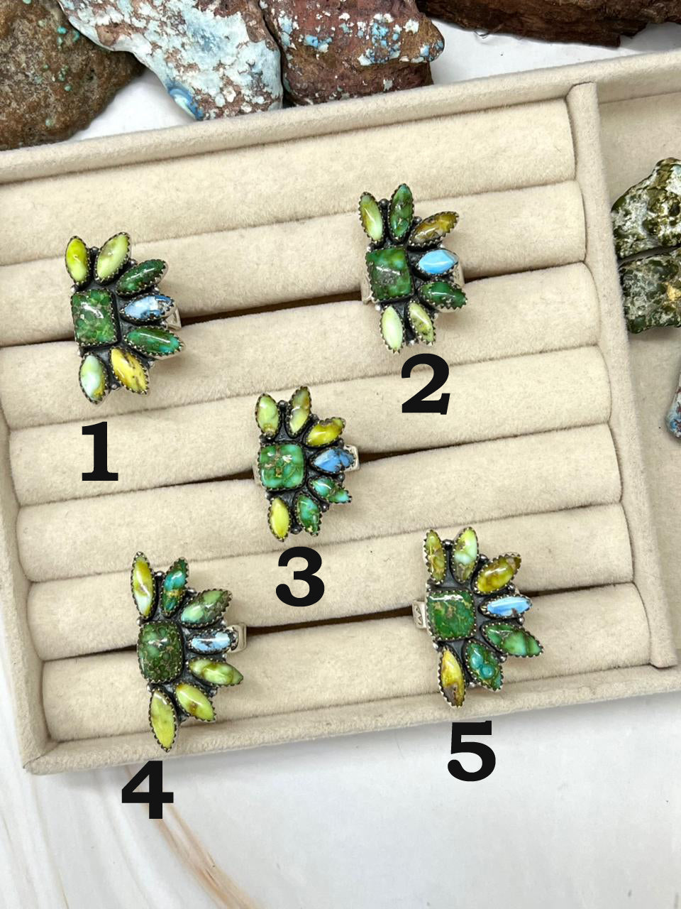 Handmade Sterling Silver Palomino with Golden Hills Turquoise Adjustable Ring " Signed Nizhoni"