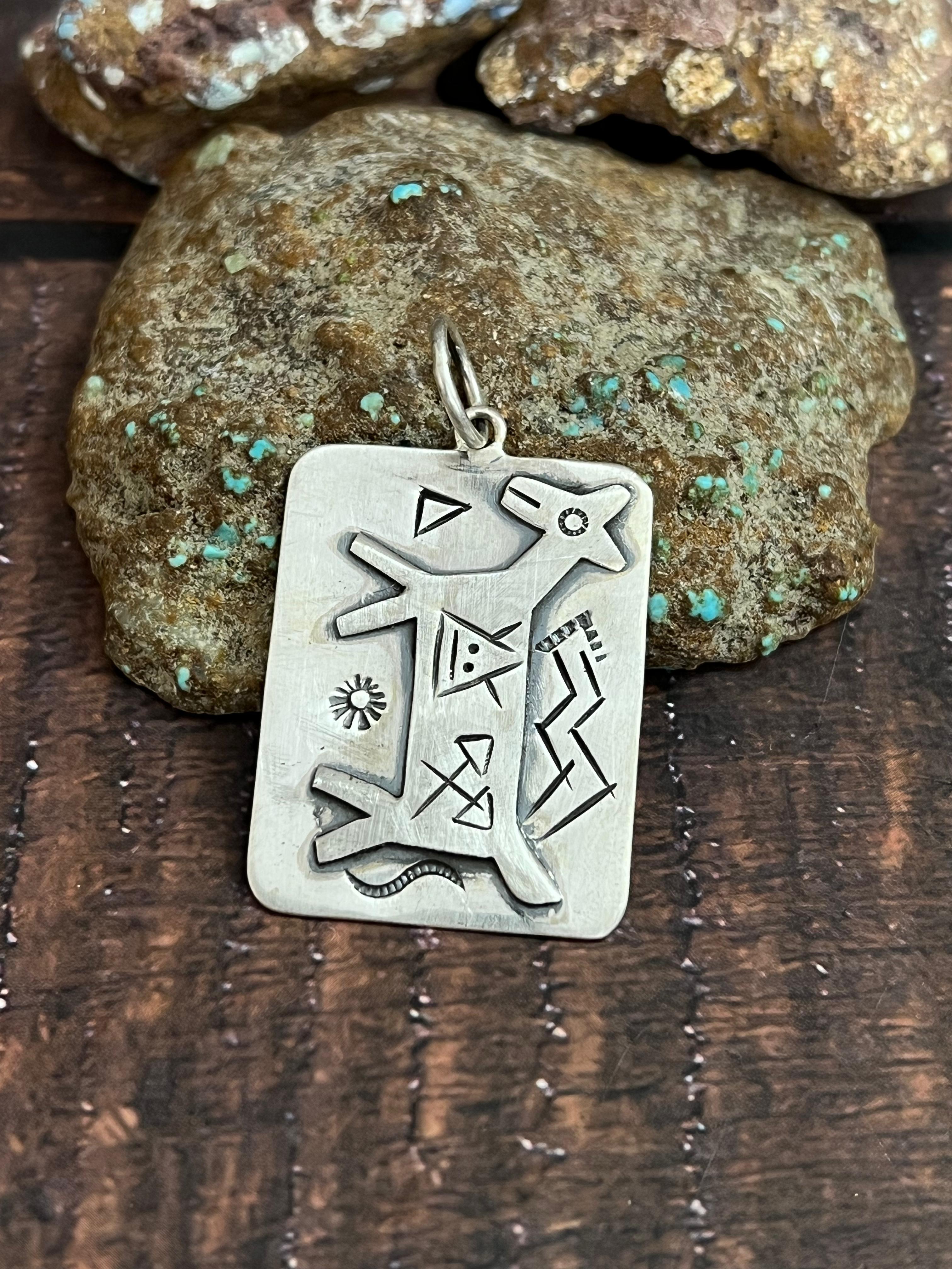 Handmade Sterling Silver Pendant with Signed Nizhoni