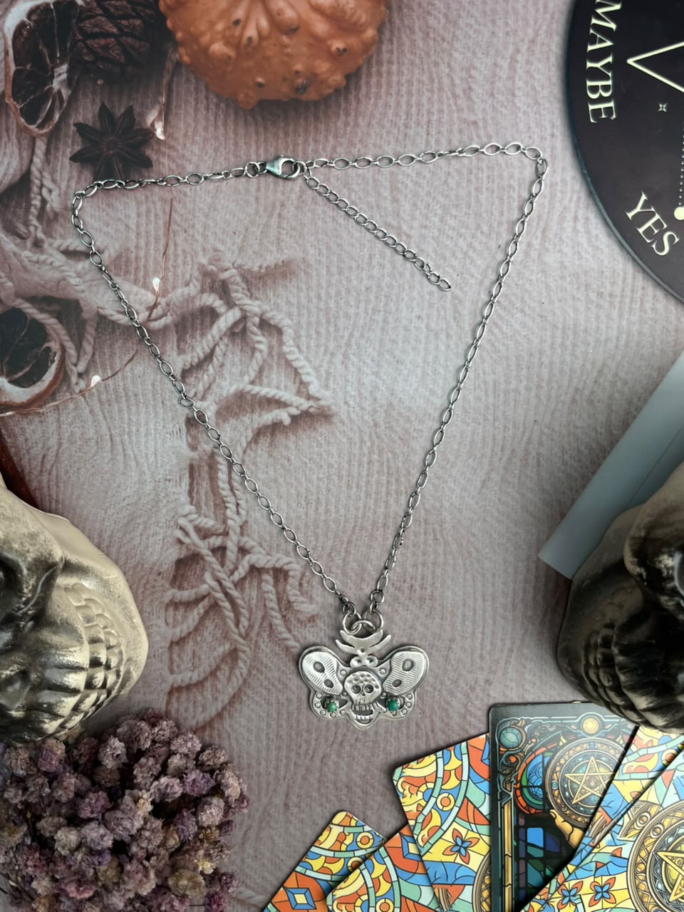 Handmade Sterling Silver Kingman Turquoise Halloween Collection: Necklace Signed Nizhoni