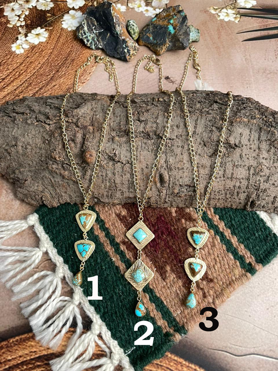 “The Golden Collection” Handmade Number 8 Turquoise with Gold Necklace