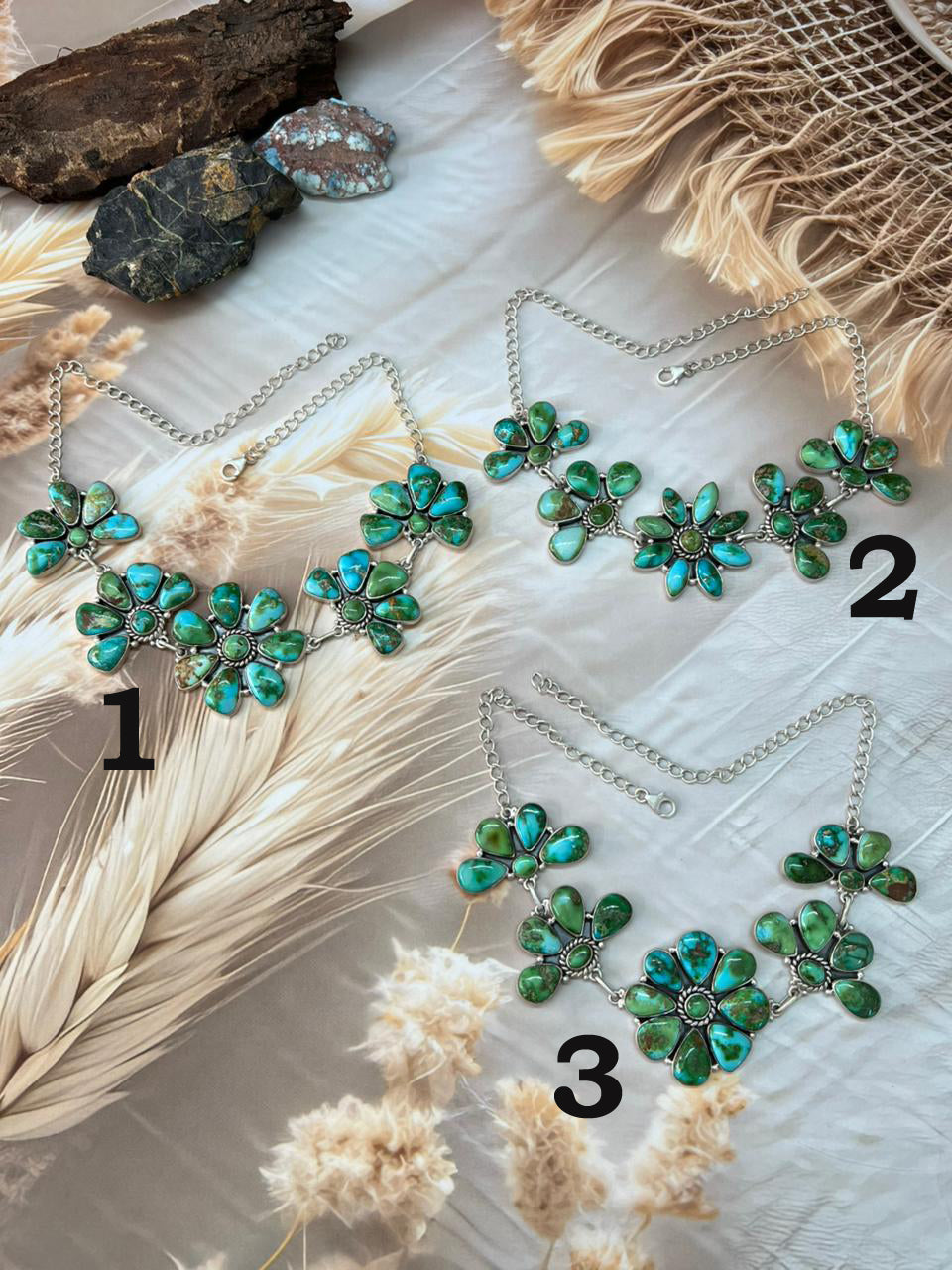 Handmade Sterling Silver Sonoran Mountain Turquoise Necklace "Signed Nizhoni"