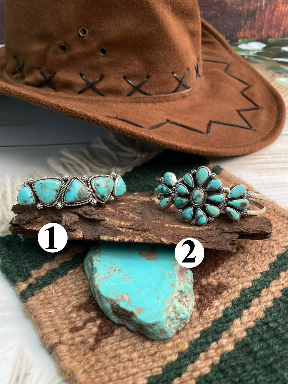 Handmade Sterling Silver Campitos Turquoise Collection: Cuff Bracelet Signed Nizhoni
