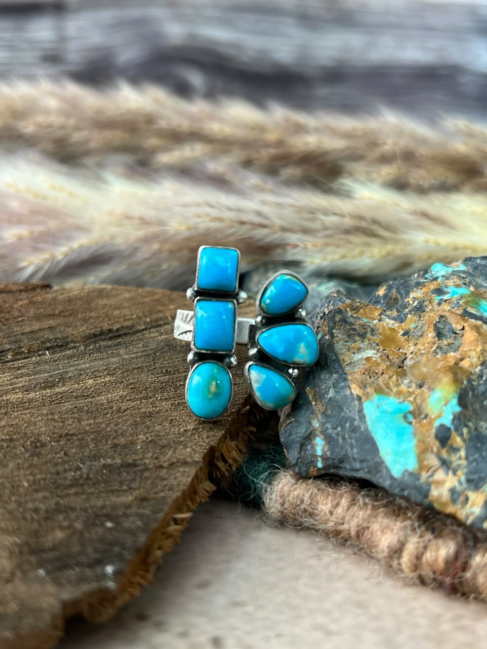 Handmade Sterling Silver Hardy Pit Collection: Adjustable Ring Signed Nizhoni
