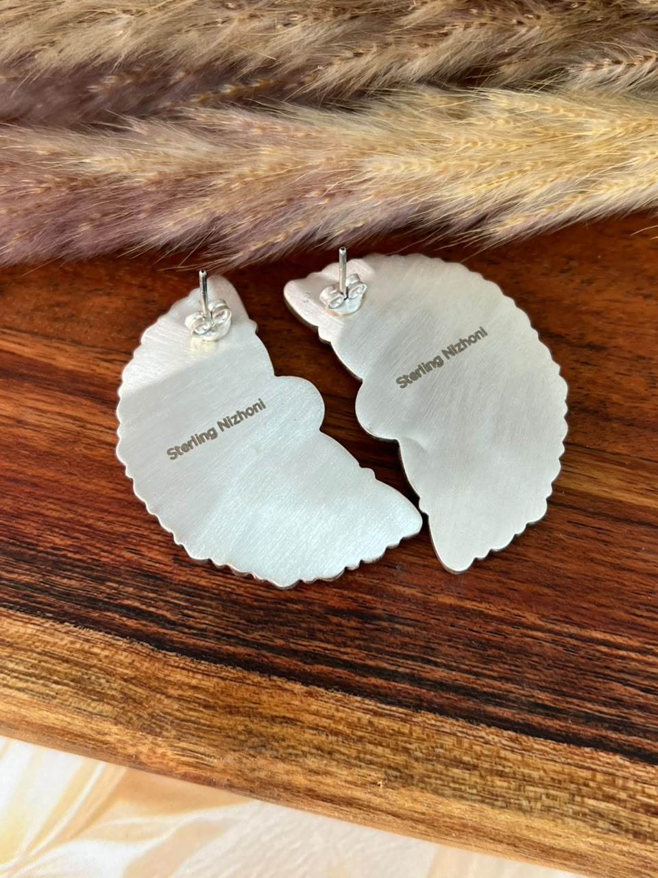 Handmade Sterling Silver Cotton Candy Post Studs Earrings Signed Nizhoni