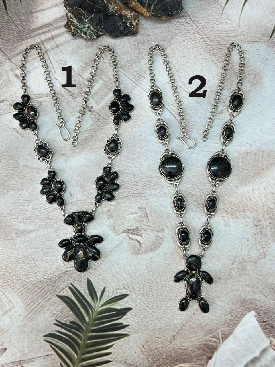 Handmade Sterling Silver Blackjack Turquoise Necklace "Signed Nizhoni"