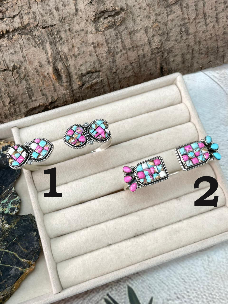 Handmade Sterling Silver Cotton Candy Cuff Bracelet "Signed Nizhoni"