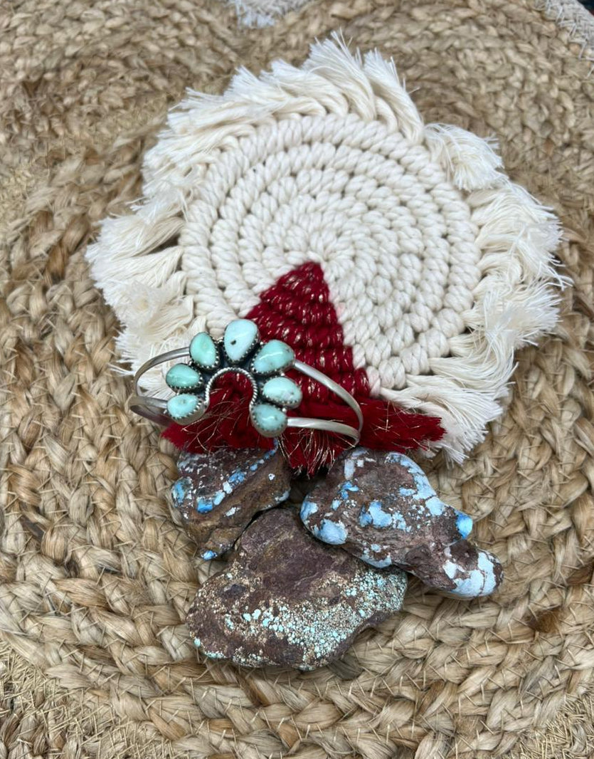 Handmade Sterling Silver Palomino Turquoise Bracelet "Signed Nizhoni"