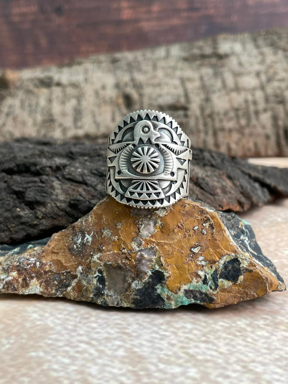 Handmade Sterling Silver Adjustable Ring "Signed Nizhoni" (5)