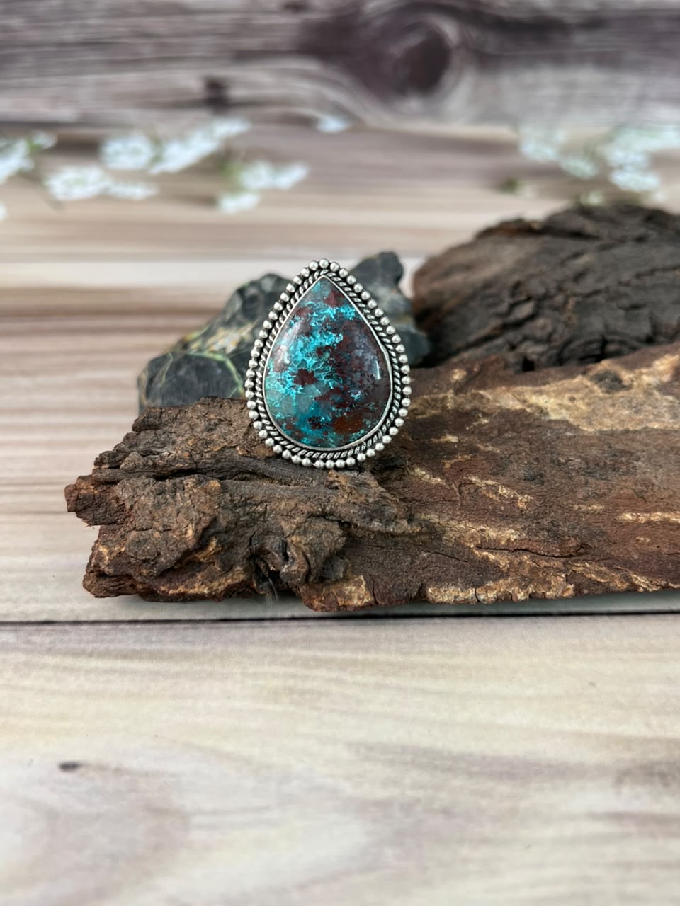 Handmade Sterling Silver Gem Silica Collection: Adjustable Ring Signed Nizhoni