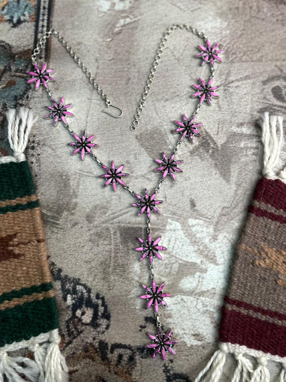 Handmade Sterling Silver Cherry Blossom Star Necklace "Signed Nizhoni"