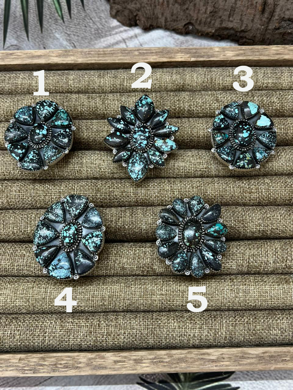 Handmade Sterling Silver Lander Turquoise Adjustable Ring With Signed Nizhoni