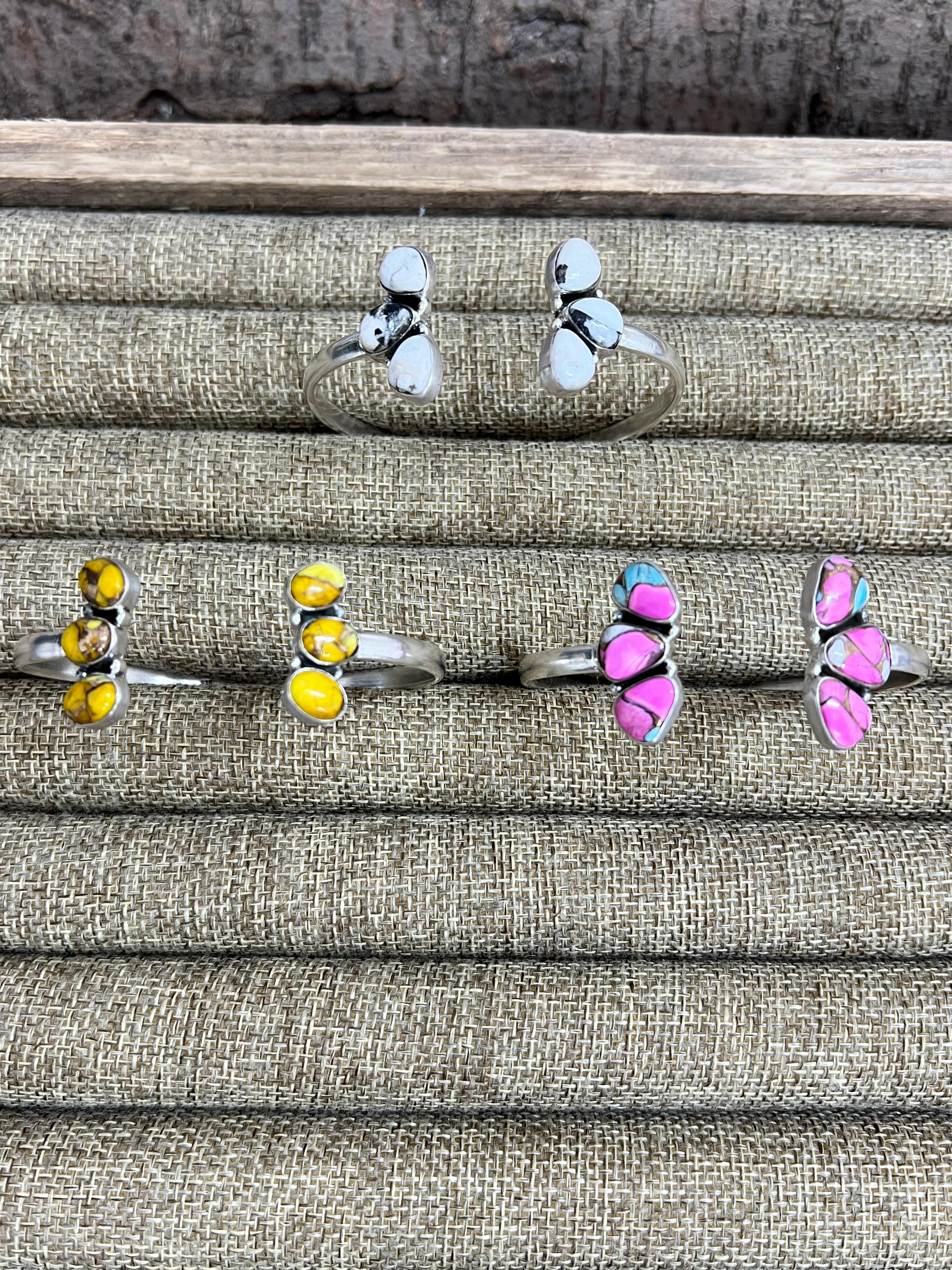 Handmade Sterling Silver Multi Stones Bracelet with Signed Nizhoni