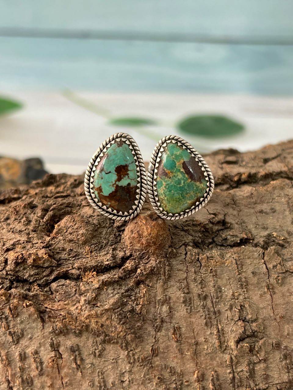 Handmade Sterling Silver Royston Turquoise Adjustable Ring Signed Nizhoni