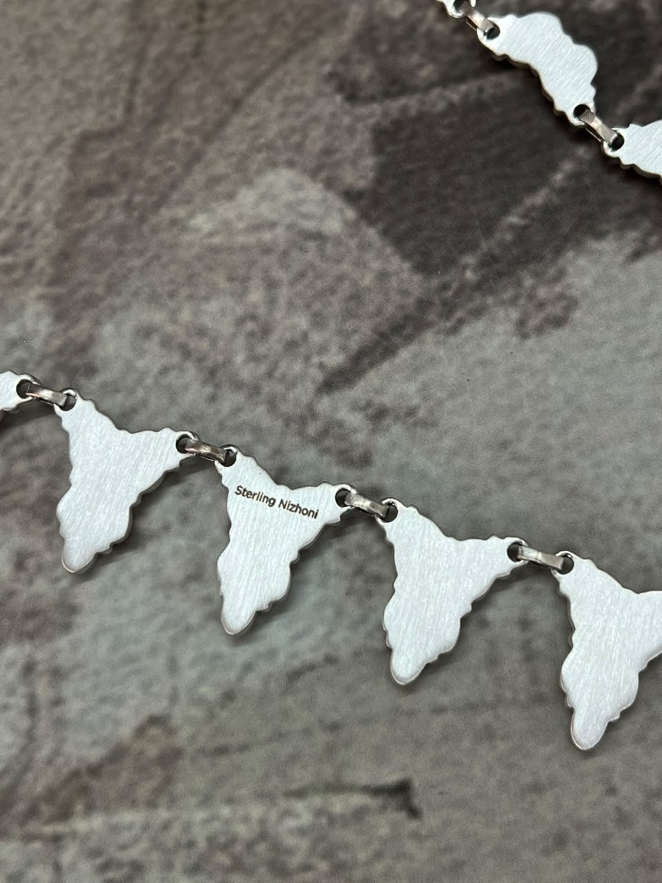 Handmade Sterling Silver Cotton Candy 'Y Shaped' Necklace Signed Nizhoni