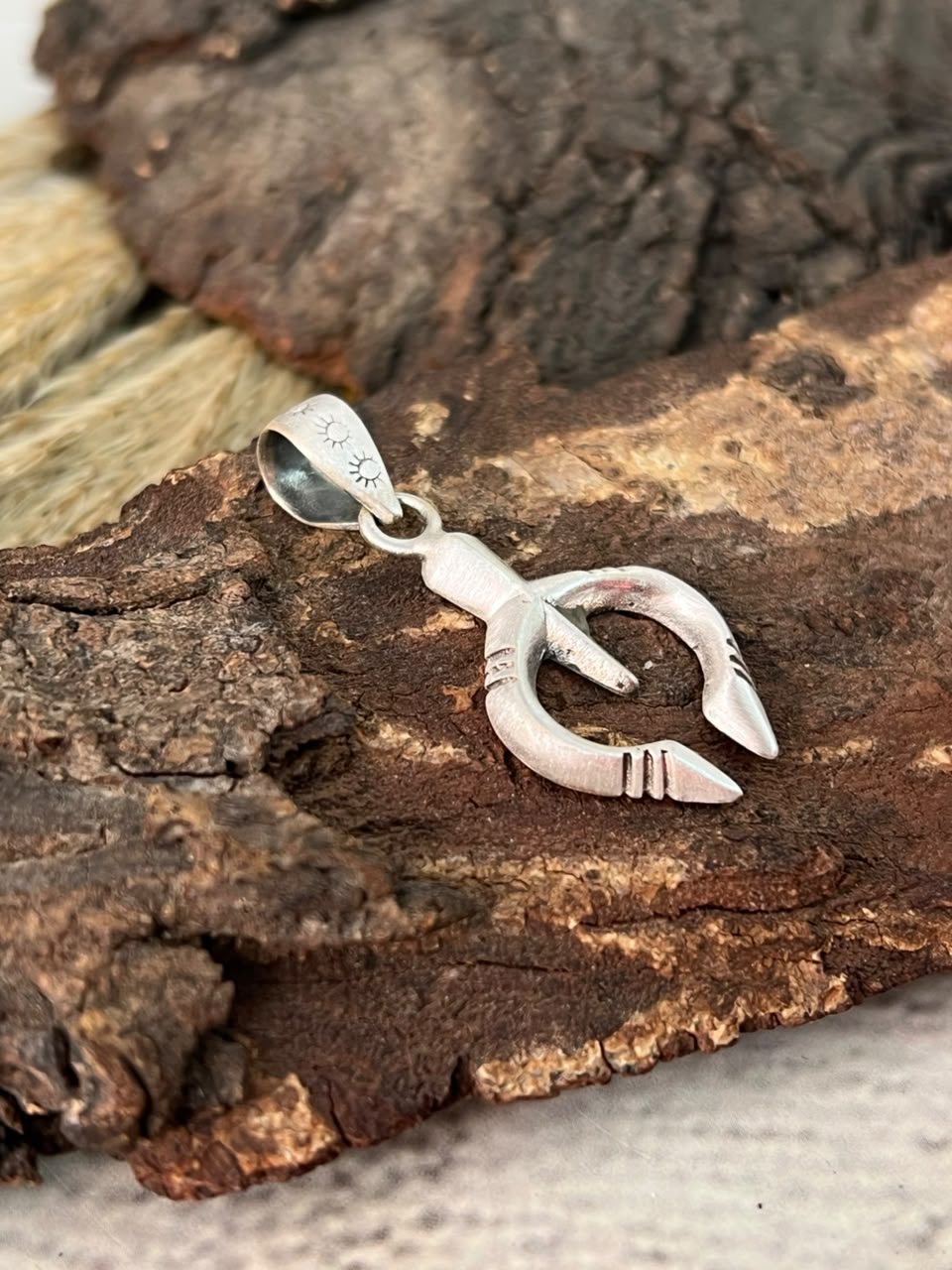 Handmade Sterling Silver Naja Pendant Signed Nizhoni
