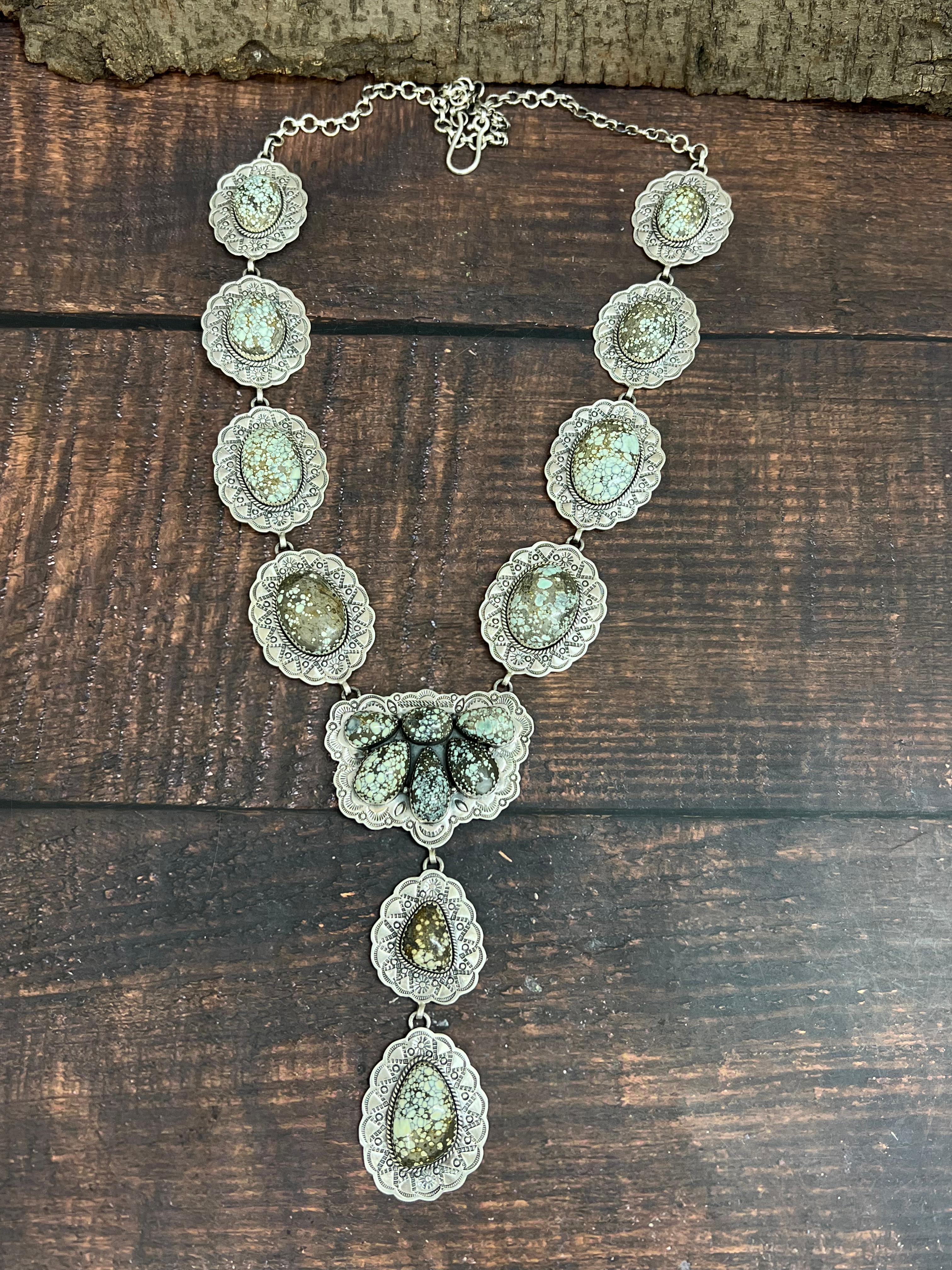 Handmade Sterling Silver Starfox Variscite Necklace Signed Nizhoni