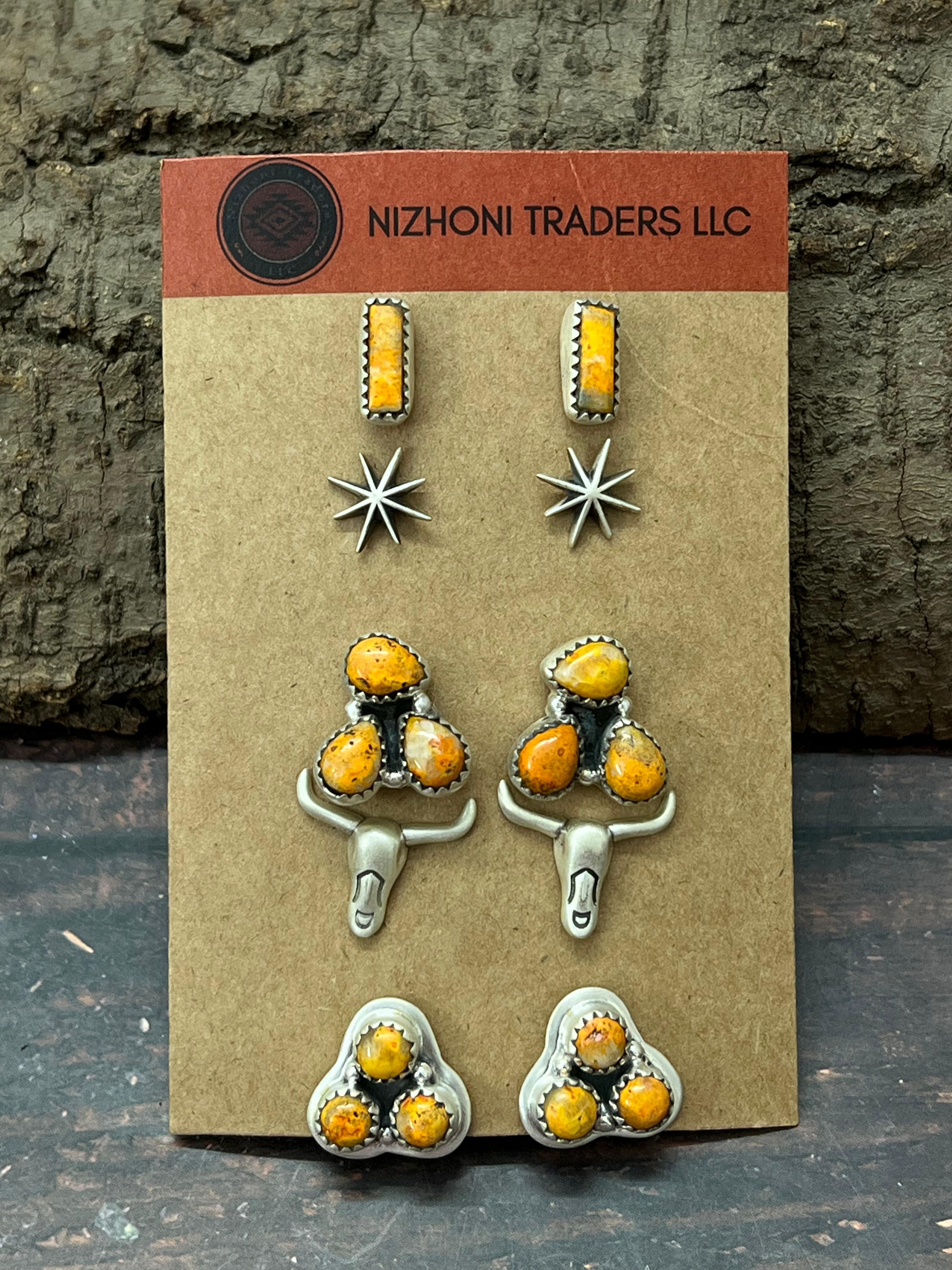 Handmade Sterling Silver Bumblebee Post Earring Set