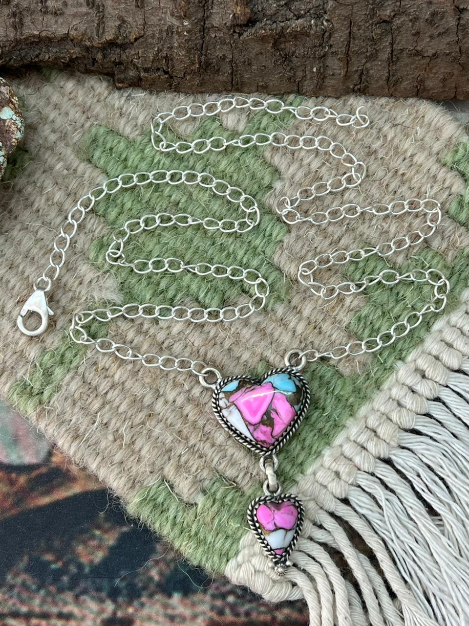 Handmade Sterling Silver Cotton Candy Necklace "Signed Nizhoni"