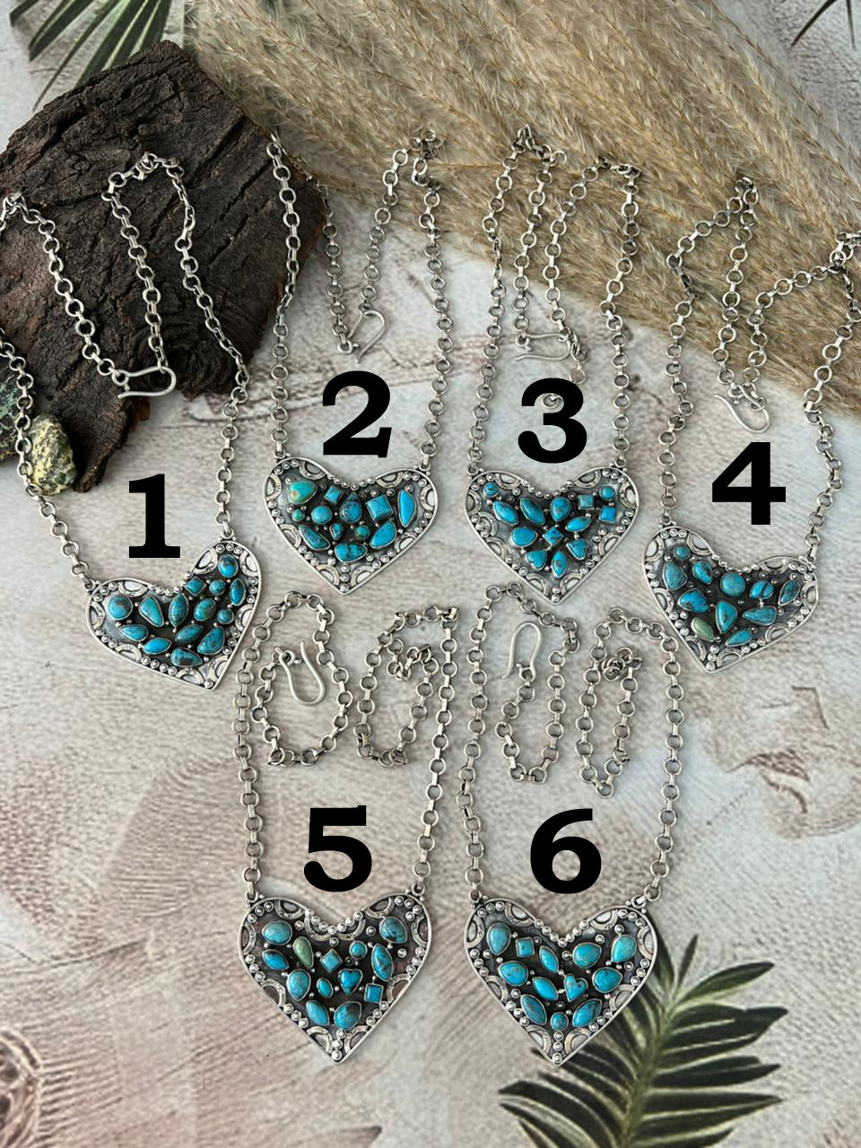 Handmade Sterling Silver Arizona Blue Turquoise Heart Necklace "Signed Nizhoni"
