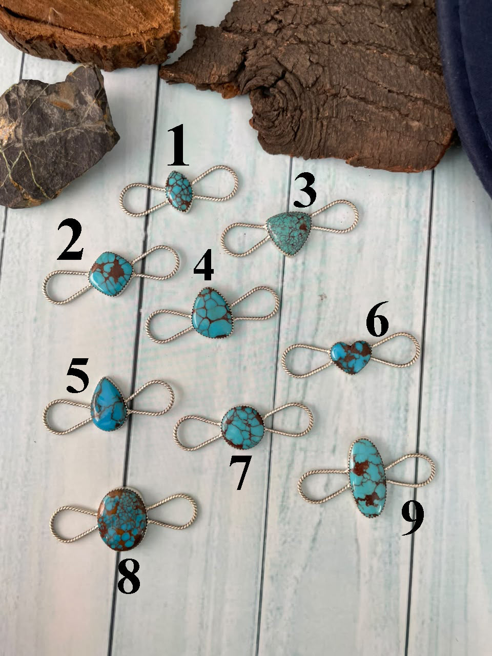 Handmade Sterling Silver Egyptian Turquoise Collection: Scarf Charm Signed Nizhoni