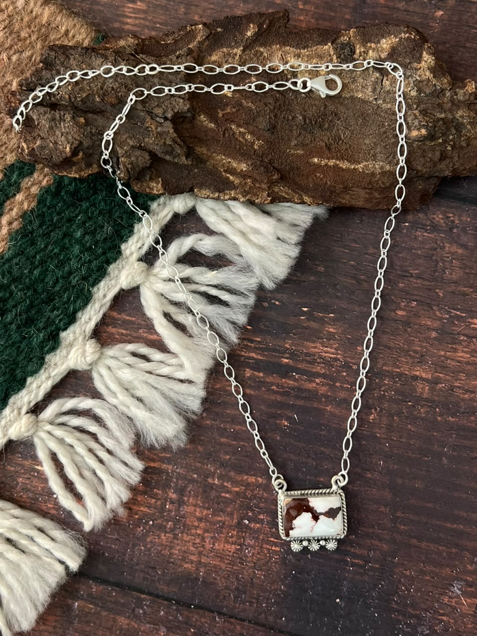 Handmade Sterling Silver Wildhorse Necklace Signed Nizhoni