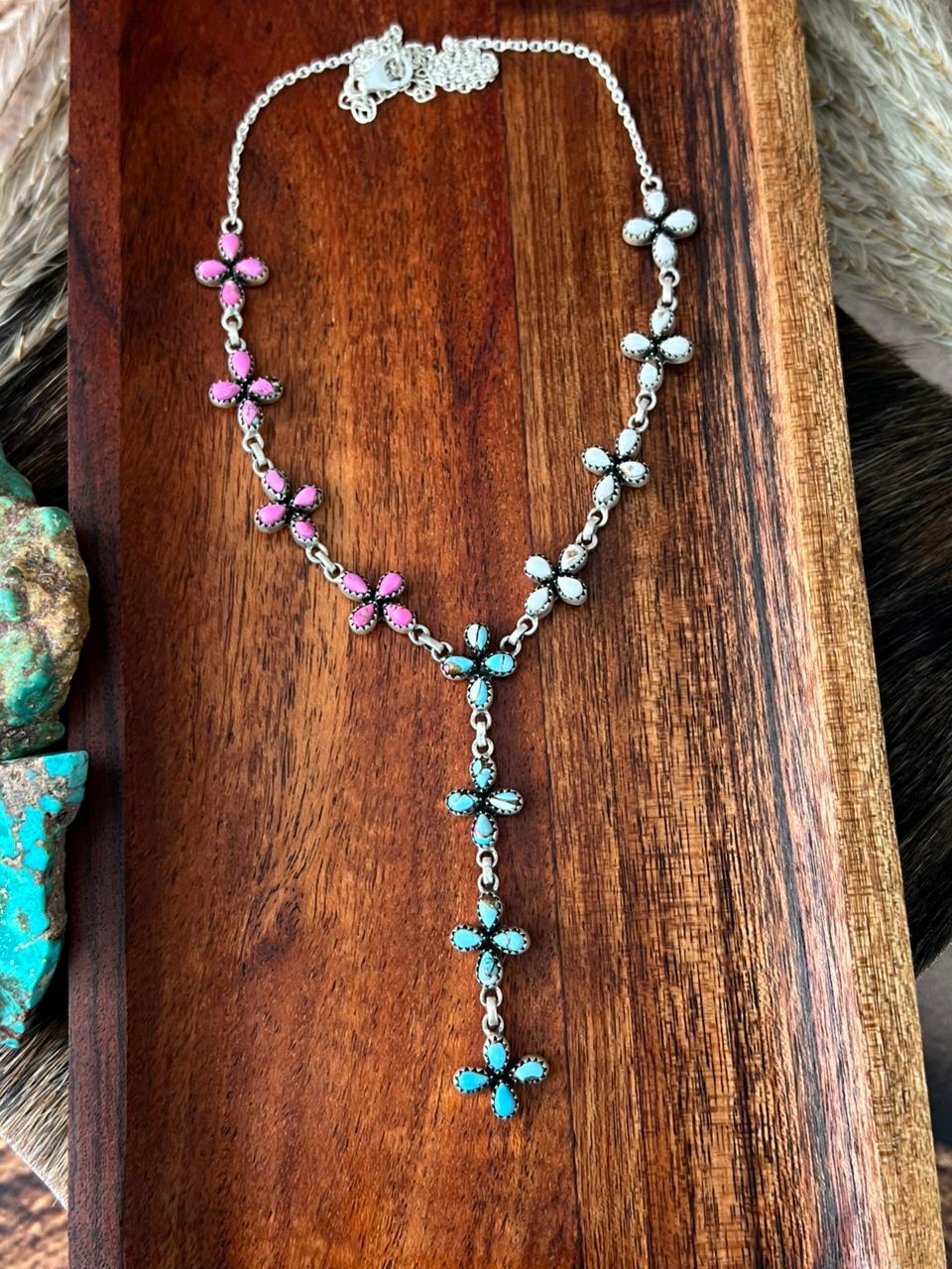Handmade Sterling Silver Cotton Candy Necklace "Signed Nizhoni"