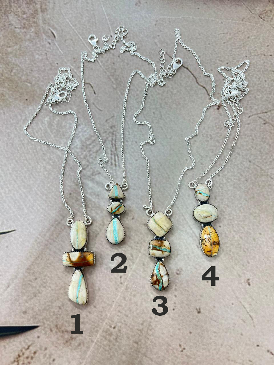 Handmade Sterling Silver Ribbon Royston Necklace with Signed Nizhoni