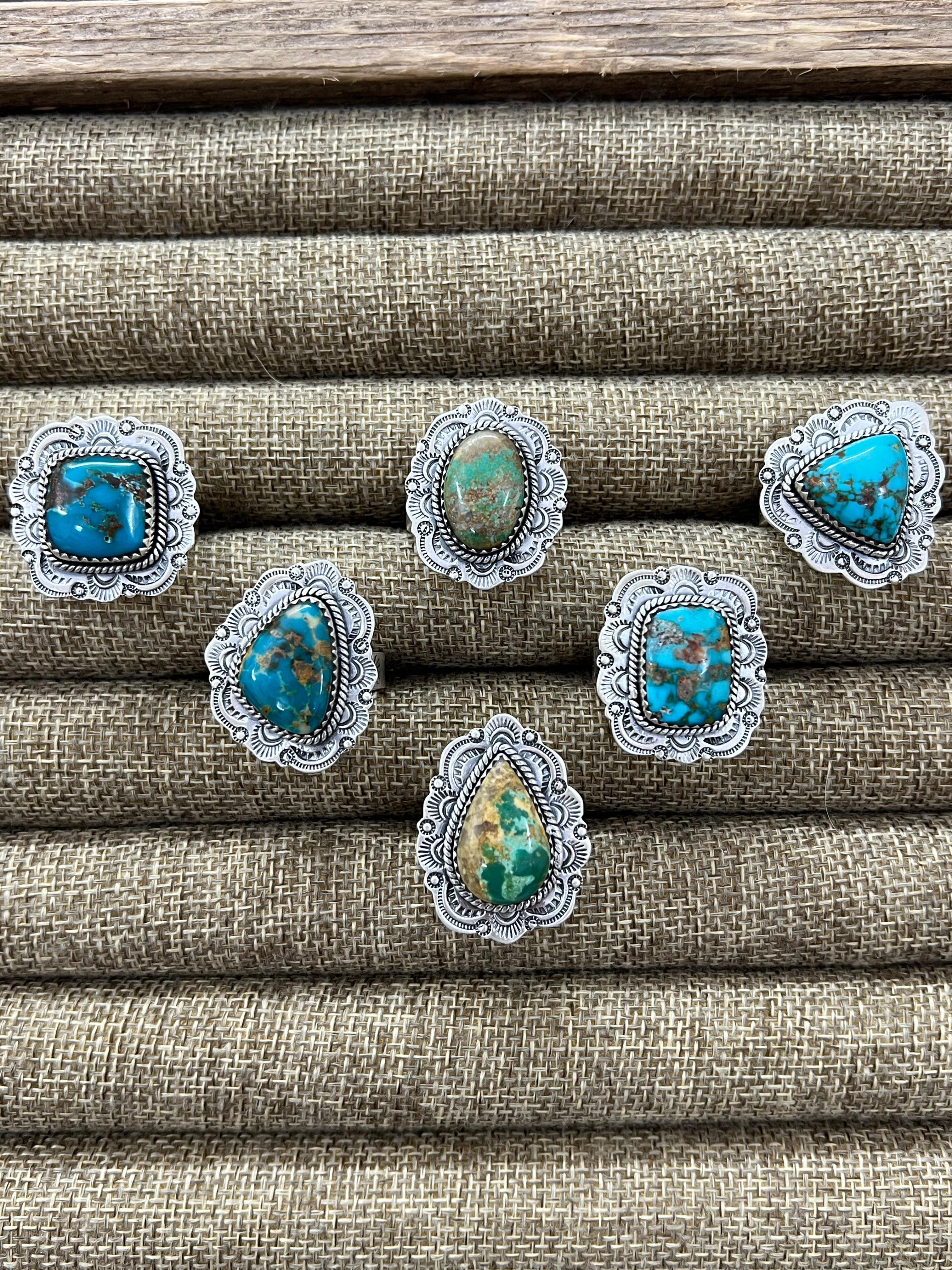 Handmade Sterling Silver Hardy Pit Adjustable Ring with Signed Nizhoni