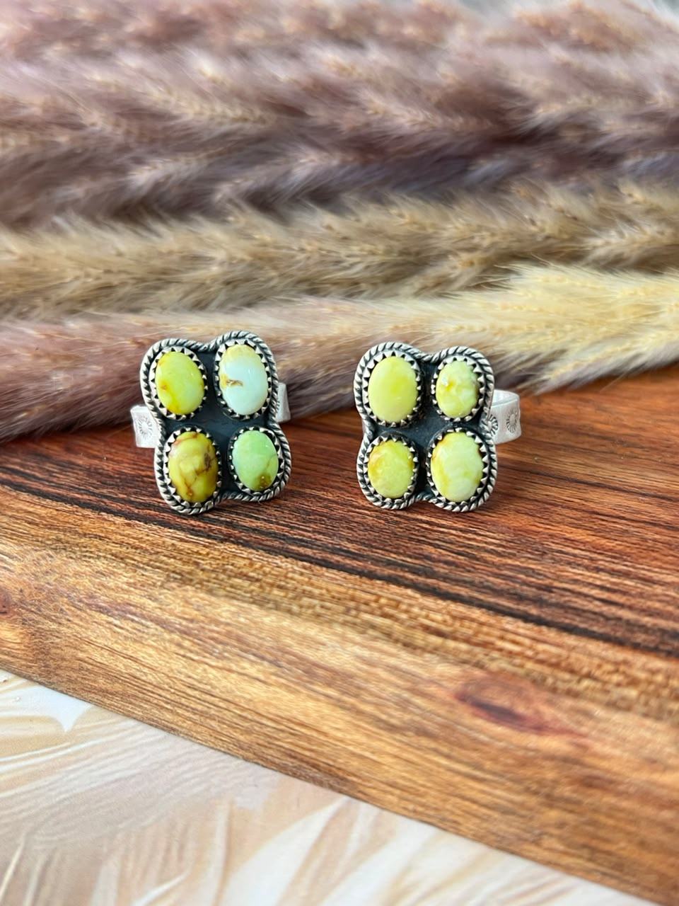 Handmade Sterling Silver Palomino Turquoise Adjustable Ring Signed Nizhoni