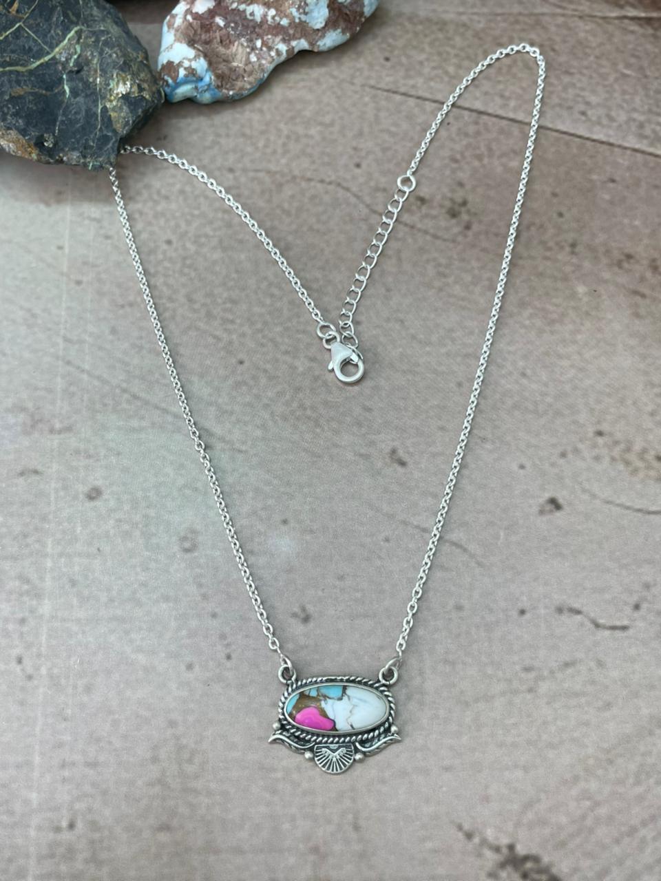 Handmade Sterling Silver Cotton Candy Necklace "Signed Nizhoni"