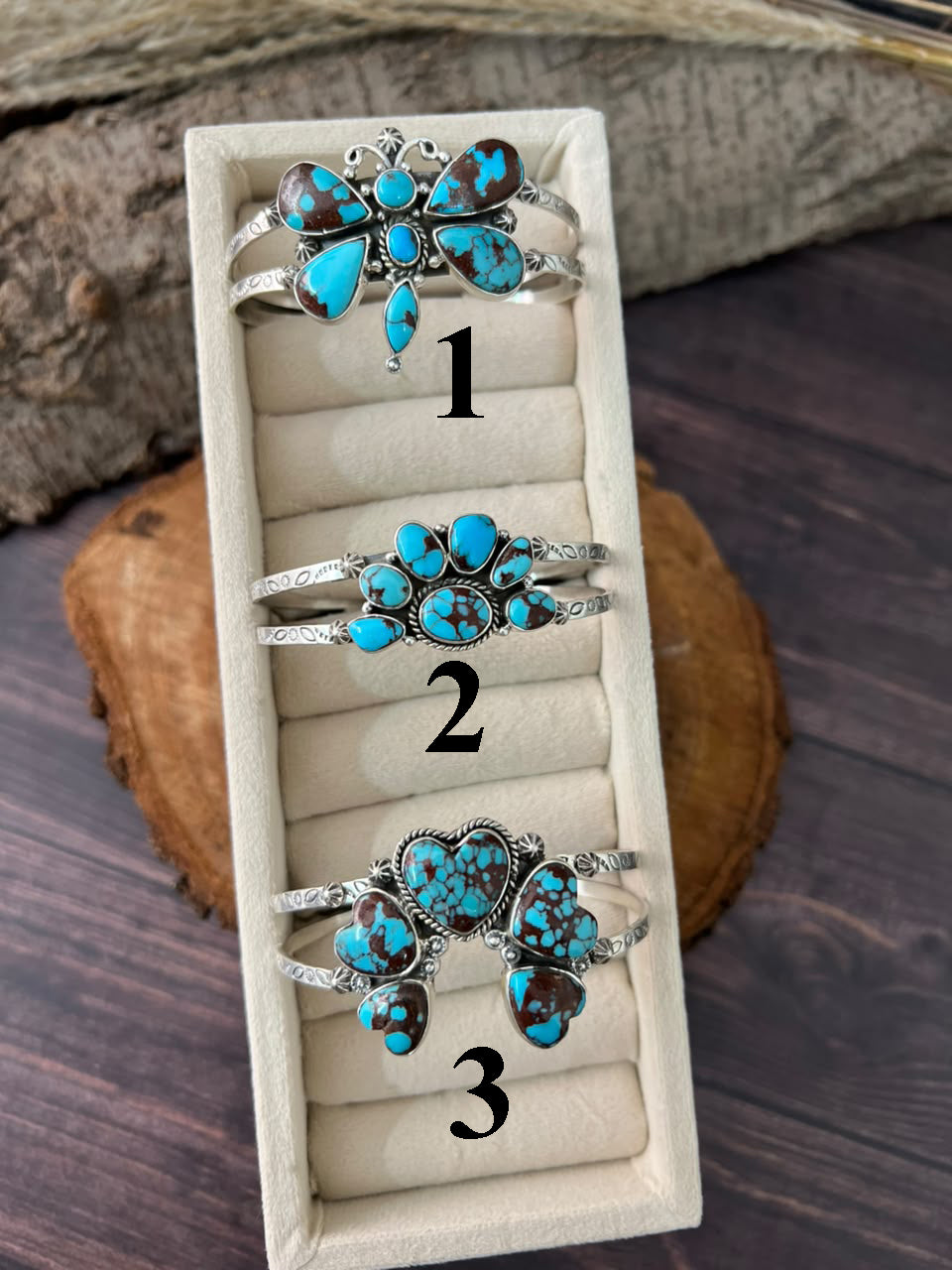 Handmade Sterling Silver Egyptian Turquoise Collection: Cuff Bracelet Signed Nizhoni