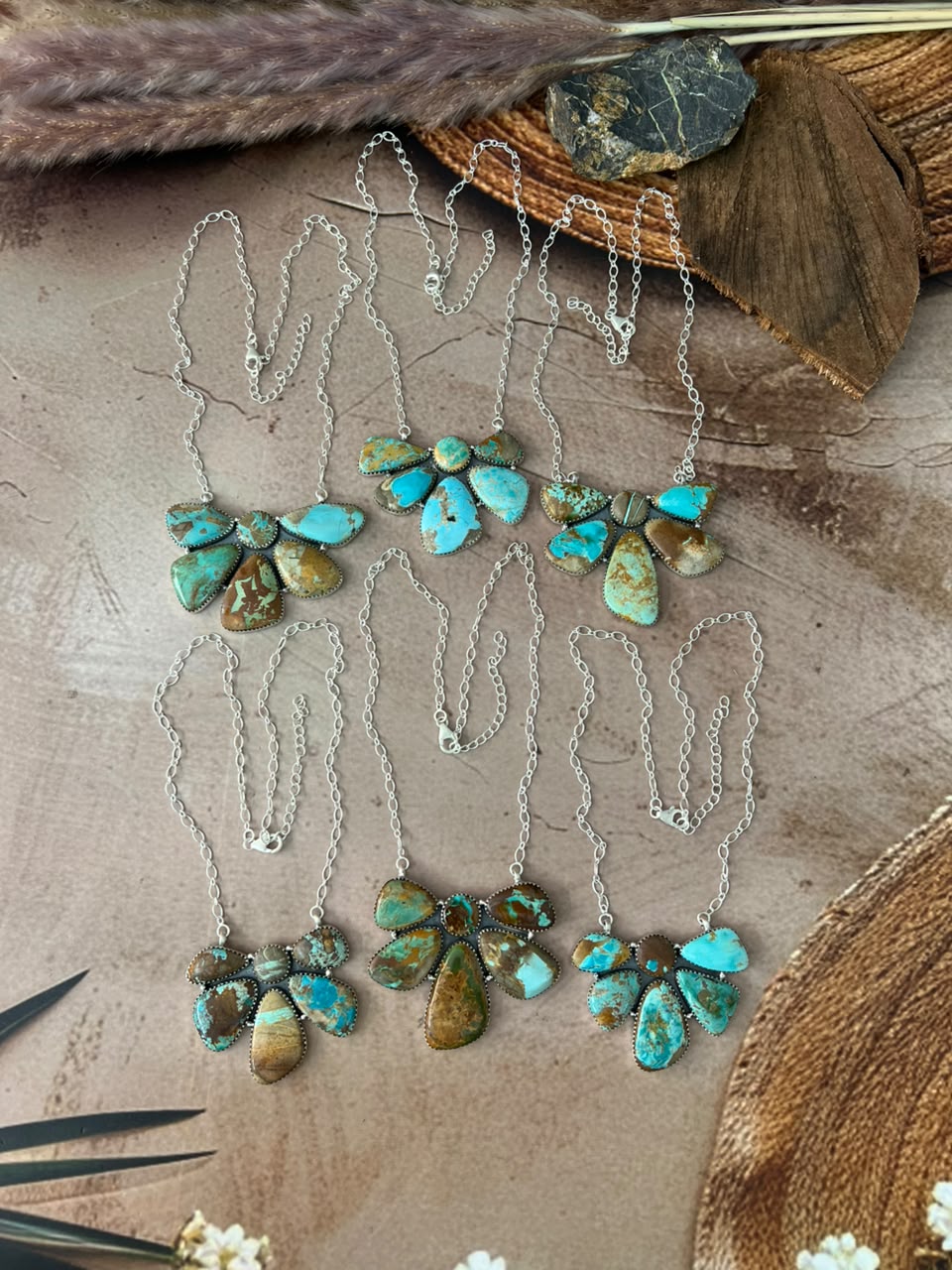 Handmade Sterling Silver Royston Turquoise Necklace Signed Nizhoni