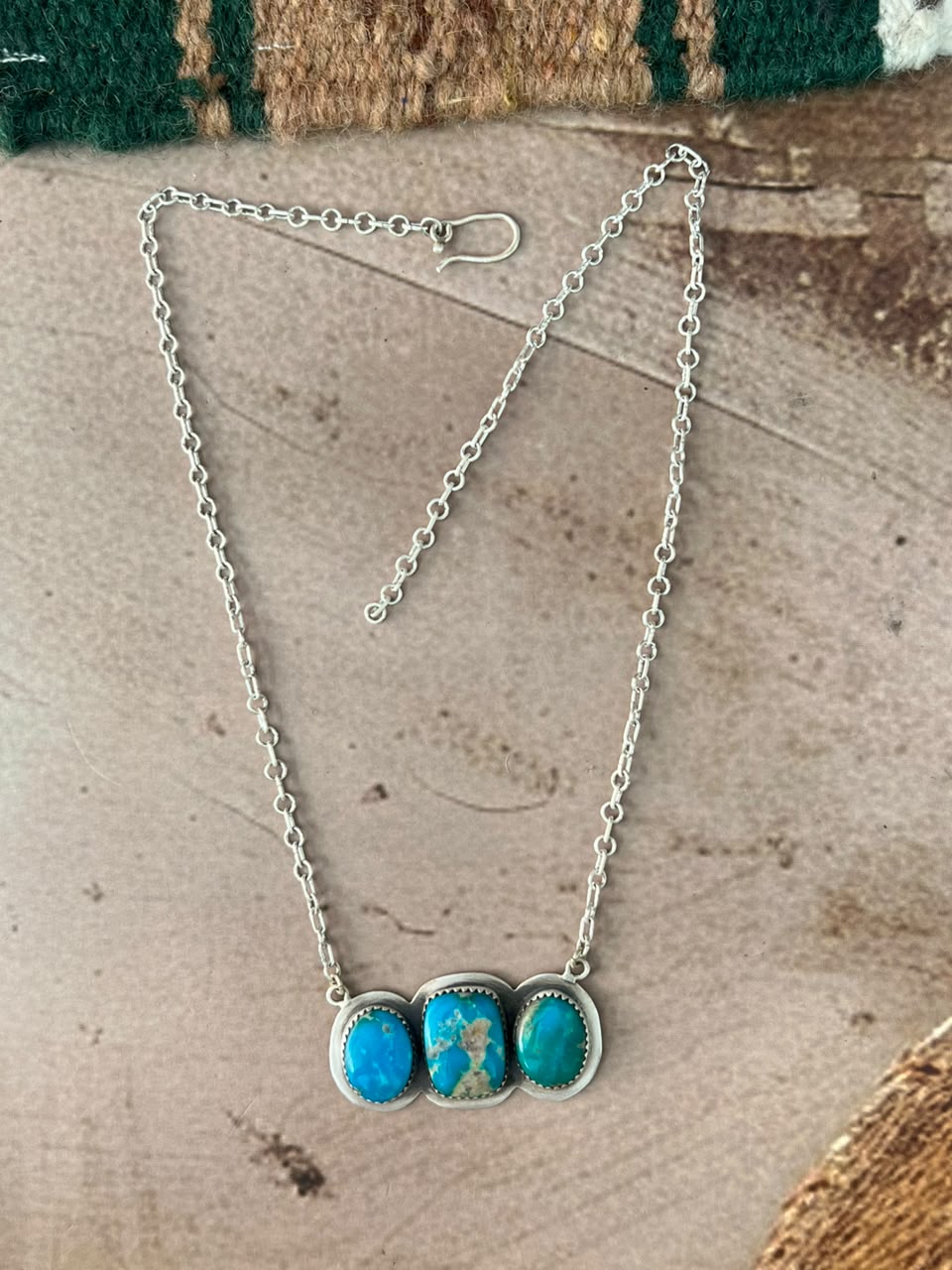 Handmade Sterling Silver Hardy Pit Collection: Necklace Signed Nizhoni