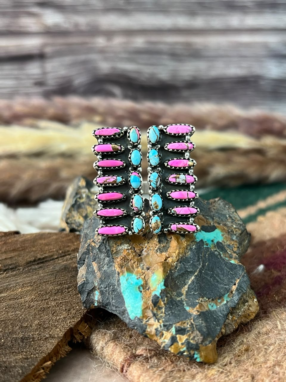Handmade Sterling Silver Cotton Candy Adjustable Ring Signed Nizhoni