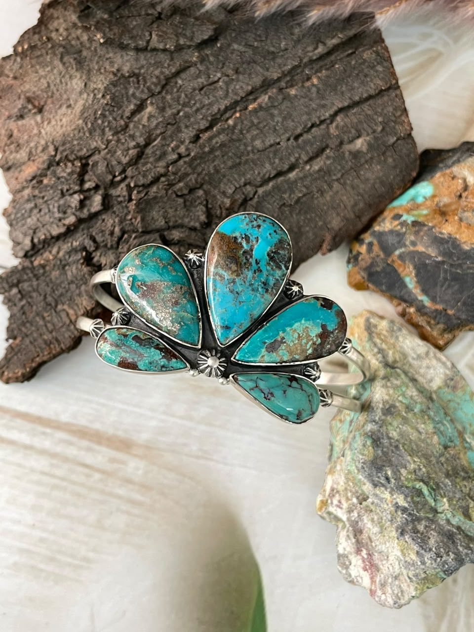 Handmade Sterling Silver Crimson Cowgirl Turquoise Collection: Cuff Bracelet Signed Nizhoni