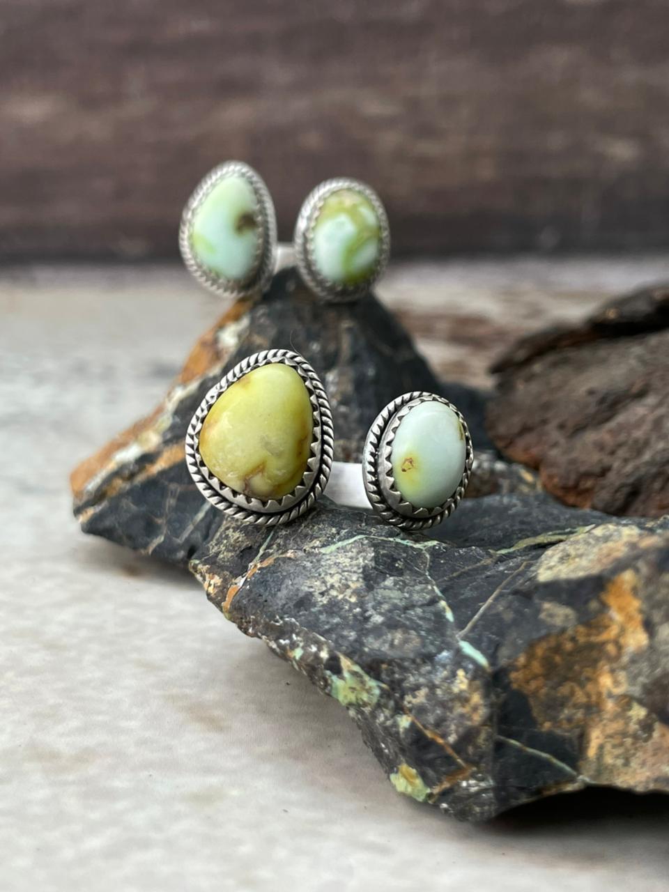 Handmade Sterling Silver Palomino Turquoise Adjustable Ring "Signed Nizhoni"