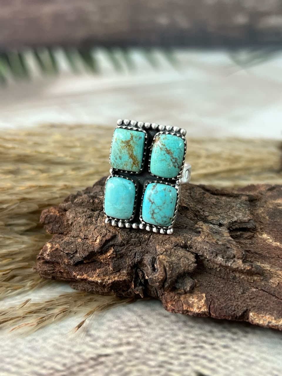Handmade Sterling Silver Number 8 Turquoise Adjustable Ring Signed Nizhoni (5)