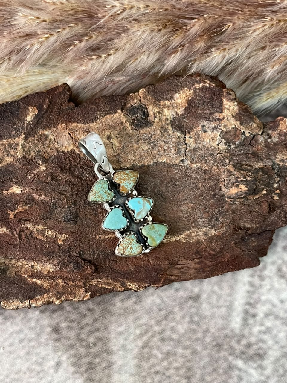 Handmade Sterling Silver Number 8 Turquoise Collection: Pendant Signed Nizhoni